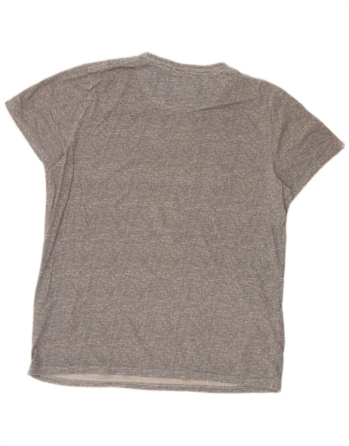 Męski T-shirt z grafiką Hollister, średnioszary, bawełniany