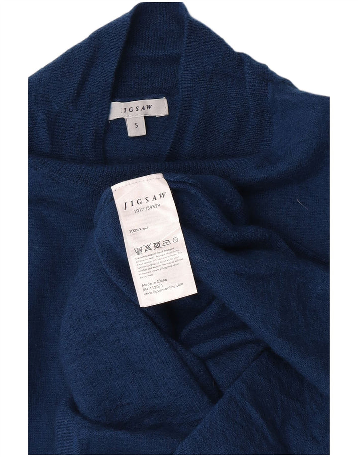 Sweter damski Jigsaw z golfem UK 8 Small Blue Wełna