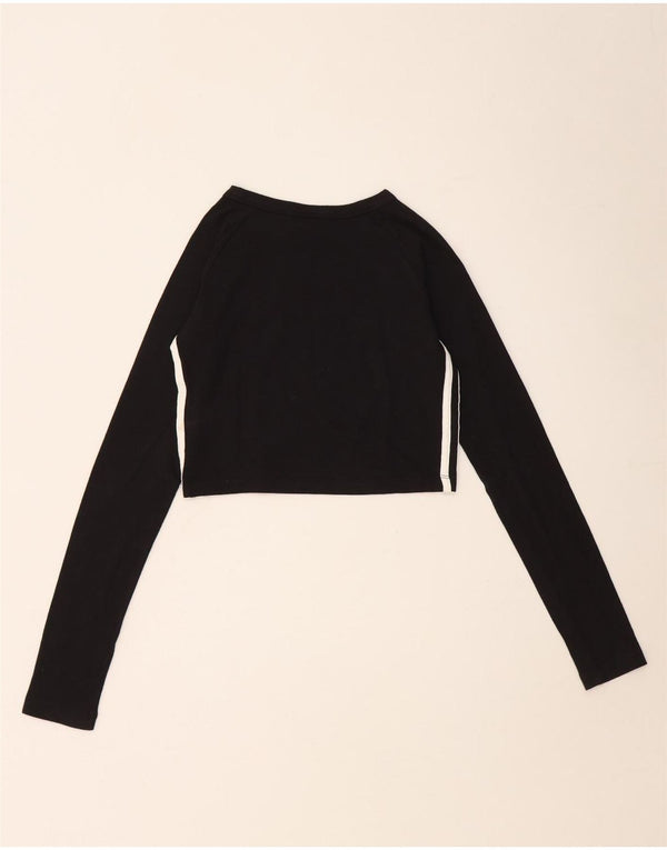 Damski top Adidas Crop Graphic z długim rękawem UK 8, mały, czarny, bawełniany