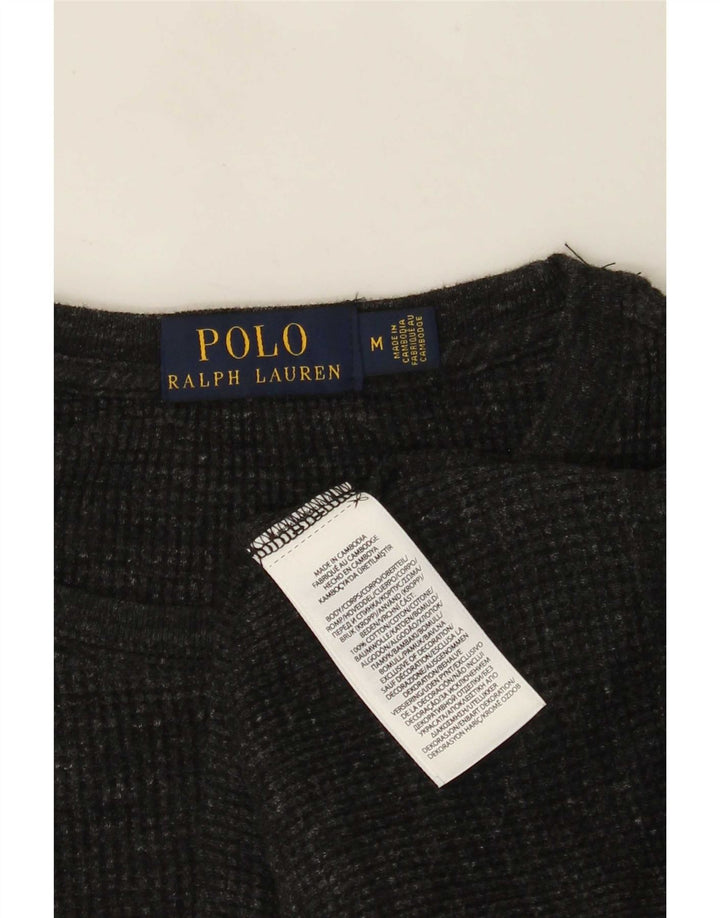 Polo Ralph Lauren Męski top z długim rękawem, średnioszary, bawełniany w plamki