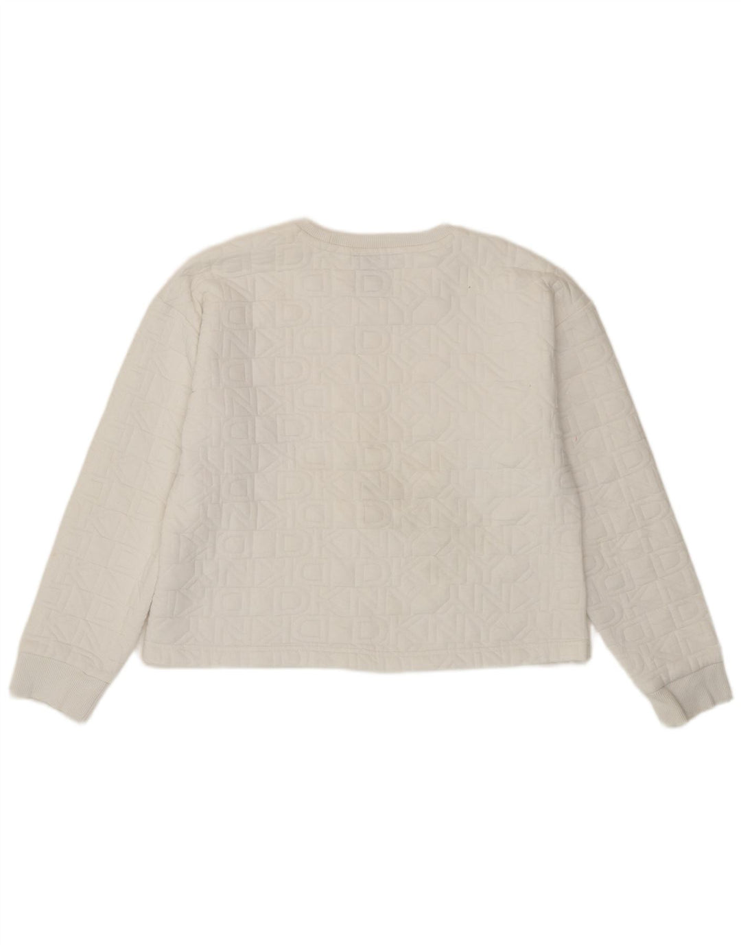 Damska bluza Dkny Crop Graphic Jumper UK 14 Średni biały poliester