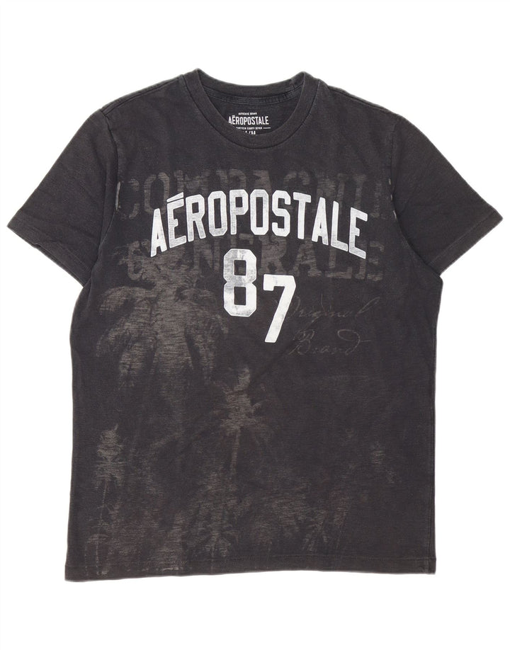 Męska koszulka z grafiką Aeropostale Top, średnia czarna bawełna