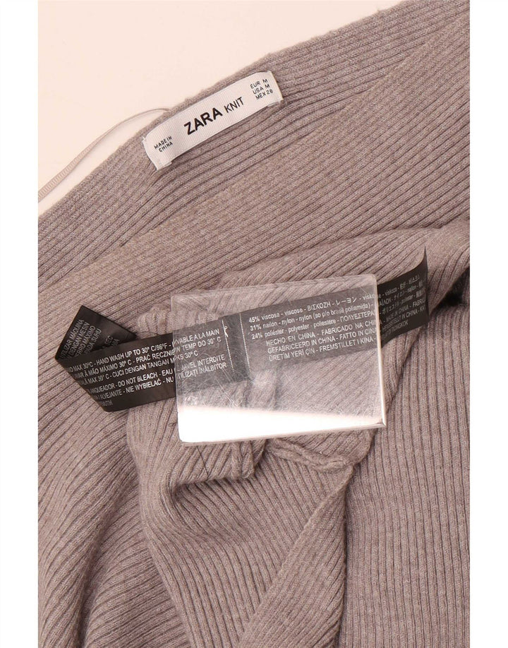 Damski sweter Zara z dekoltem w kształcie łódki w kształcie łódki, UK 12, średni szary, wiskoza