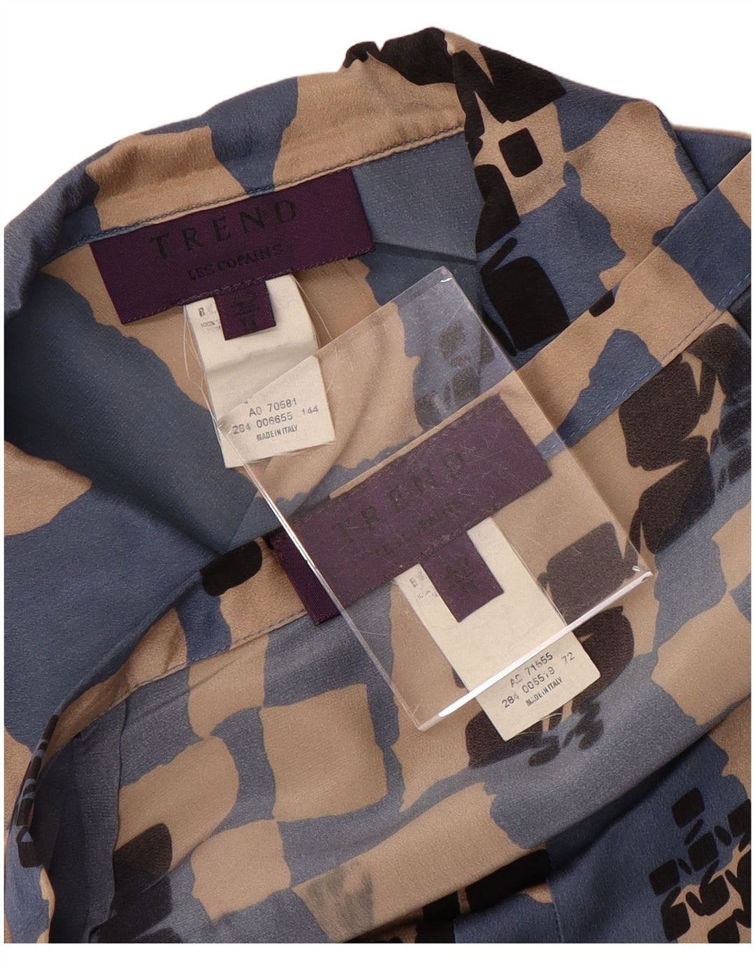 LES COPAINS Damski komplet dwuczęściowych spódnic IT 42 Medium W28 Niebieski geometryczny jedwab