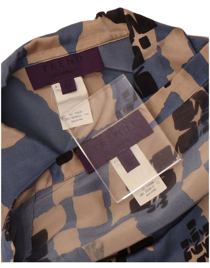 LES COPAINS Damski komplet dwuczęściowych spódnic IT 42 Medium W28 Niebieski geometryczny jedwab