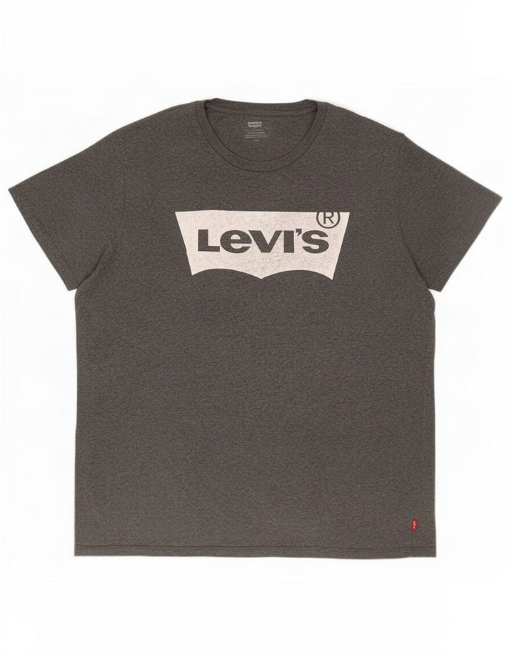 Męski T-shirt z grafiką Levi's, duży, szary, bawełniany