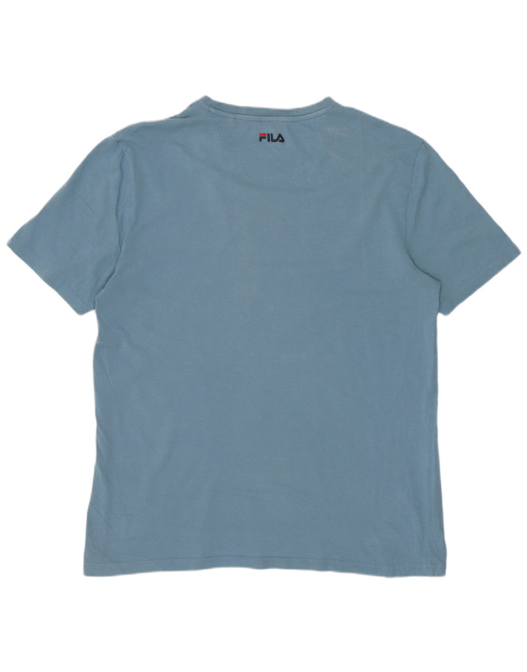Męski T-shirt z grafiką FILA, duży, niebieski, bawełniany