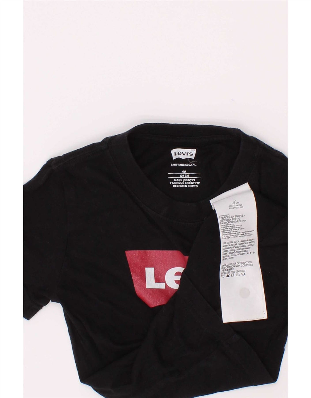 Chłopięcy T-shirt z grafiką Levi's, 3-4 lata, czarna bawełna