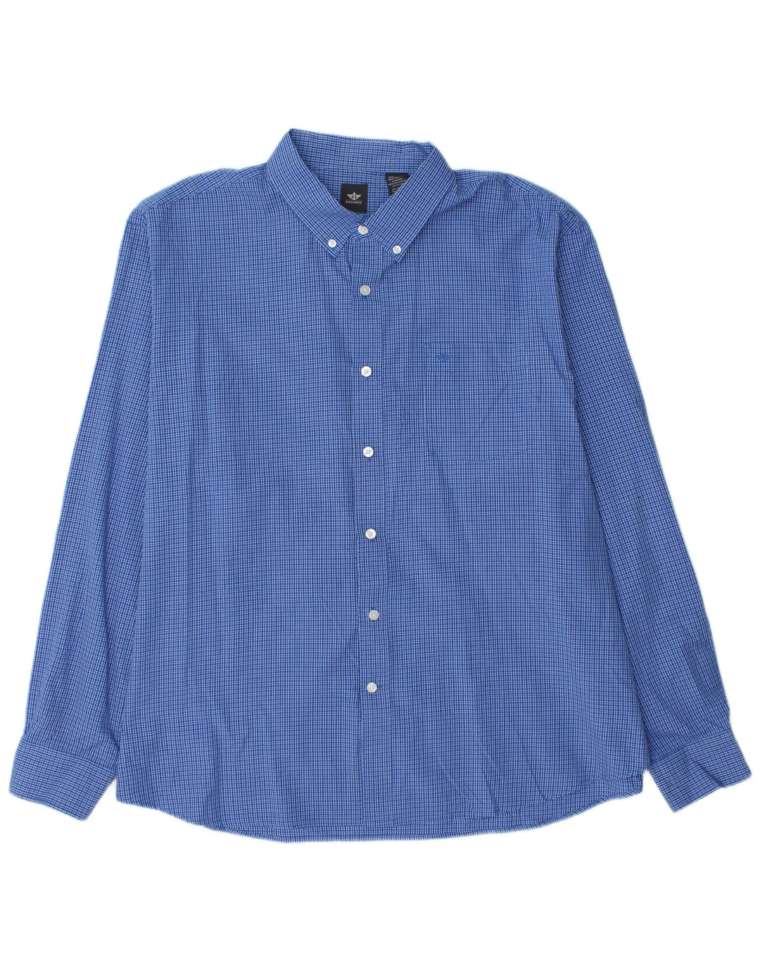 DOCKERS Mens Shirt 2XL Blue Check Cotton