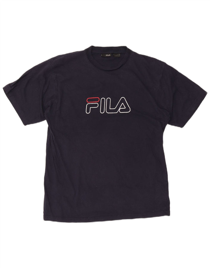 Męski T-shirt z grafiką Fila, duży, granatowy