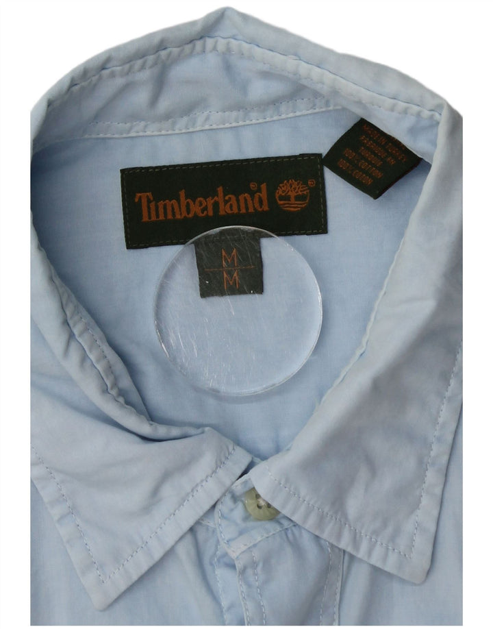 Koszula męska Timberland, średnia niebieska, bawełniana