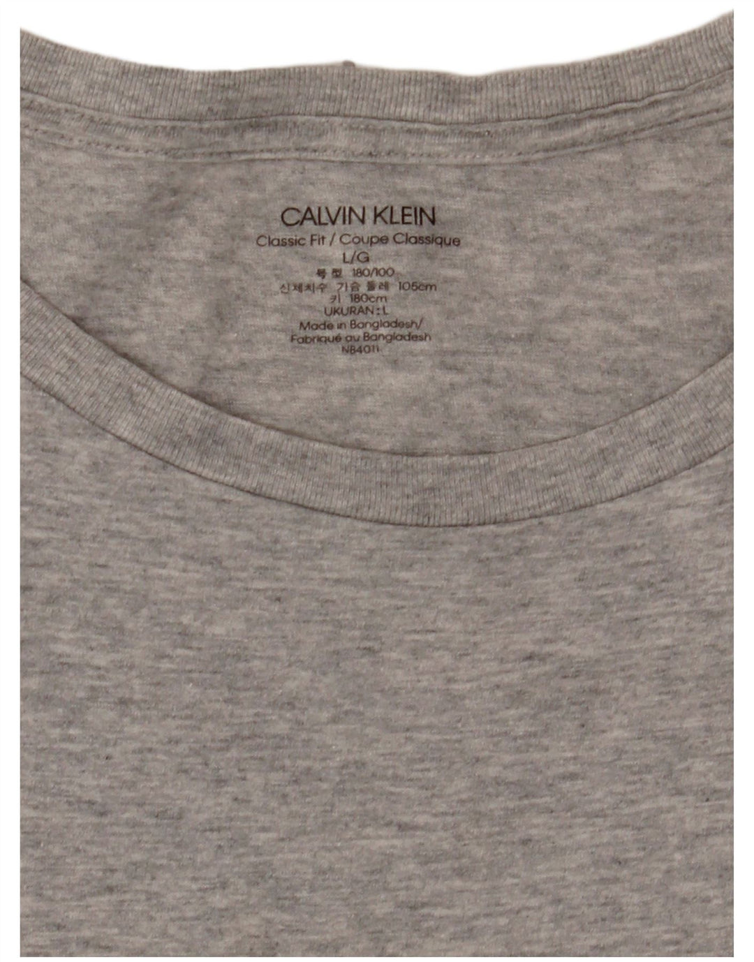 Męski T-shirt Calvin Klein o klasycznym kroju, duży, szary, nakrapiany