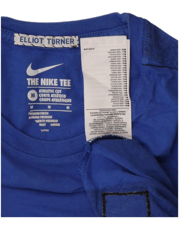 Męski T-shirt NIKE o sportowym kroju, bawełniany w średnie niebieskie paski