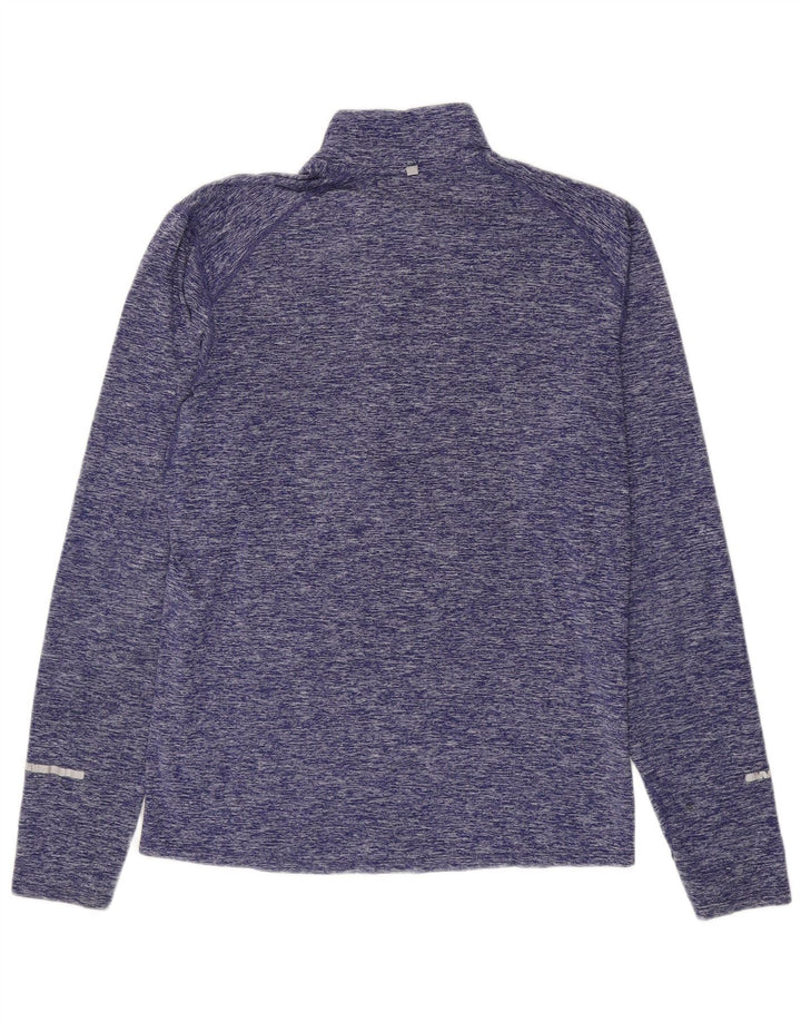 Męski dres Nike Dri Fit z zamkiem błyskawicznym na szyi, mały, fioletowy nakrapiany