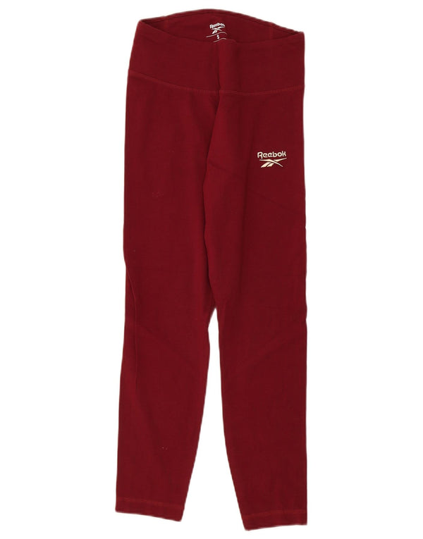 Legginsy damskie Reebok UK 8/10, małe, bordowe, bawełniane