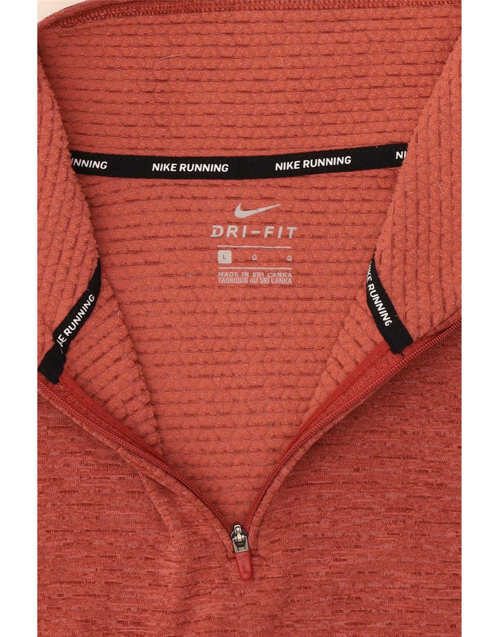 Damski dres Nike Dri Fit z zamkiem błyskawicznym na szyi, UK 16, duży, czerwony nakrapiany