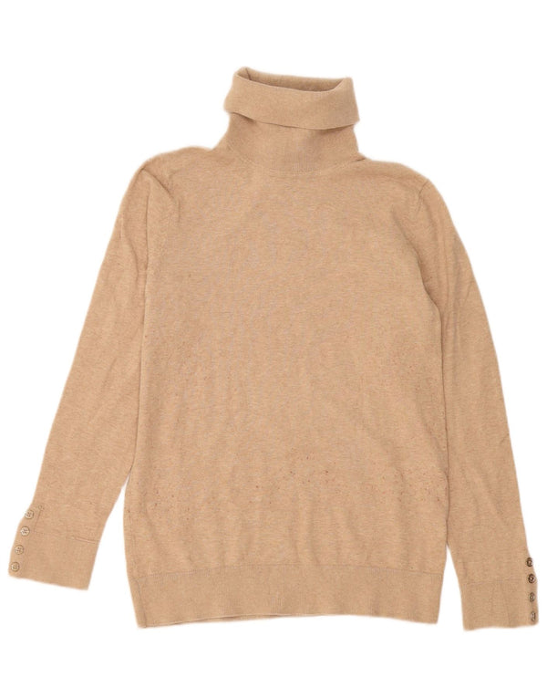 Sweter damski Tommy Hilfiger z wywijanym dekoltem UK 12, średni beż, bawełna