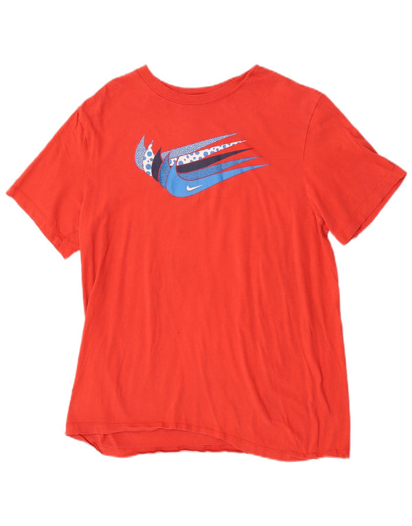 Męski T-shirt z grafiką Nike, bawełniany, średni czerwony