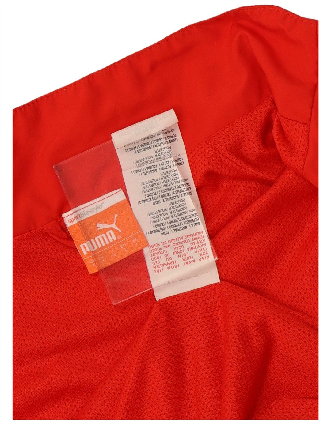 Męska kurtka dresowa Puma z grafiką, duża, czerwona, sportowa z blokami kolorów