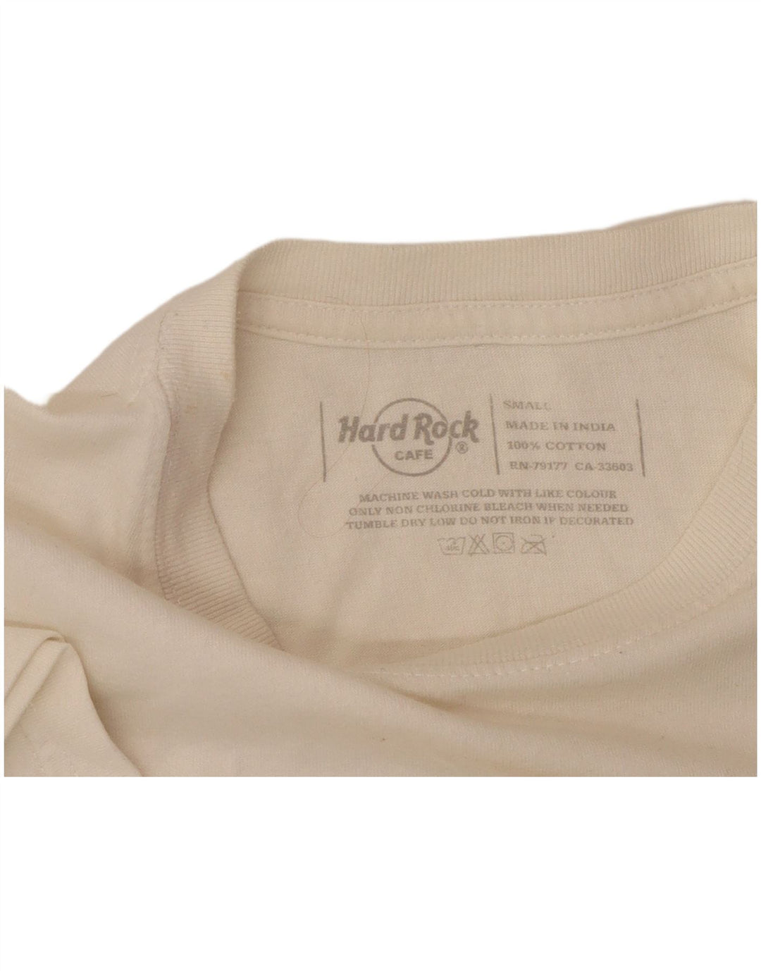 HARD ROCK CAFE Męski T-shirt z grafiką Amsterdam, mały, biały, bawełniany