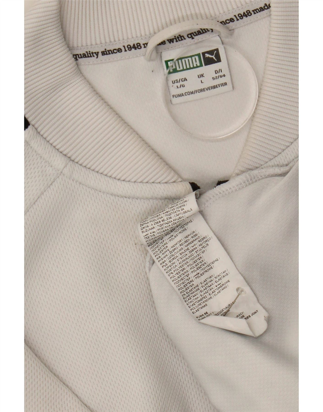 Męska kurtka dresowa Puma z grafiką, duża, biała, poliestrowa