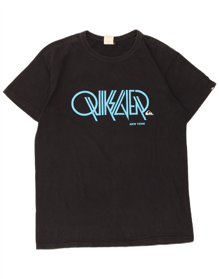 Męska koszulka z grafiką Quiksilver, średnia, czarna bawełna