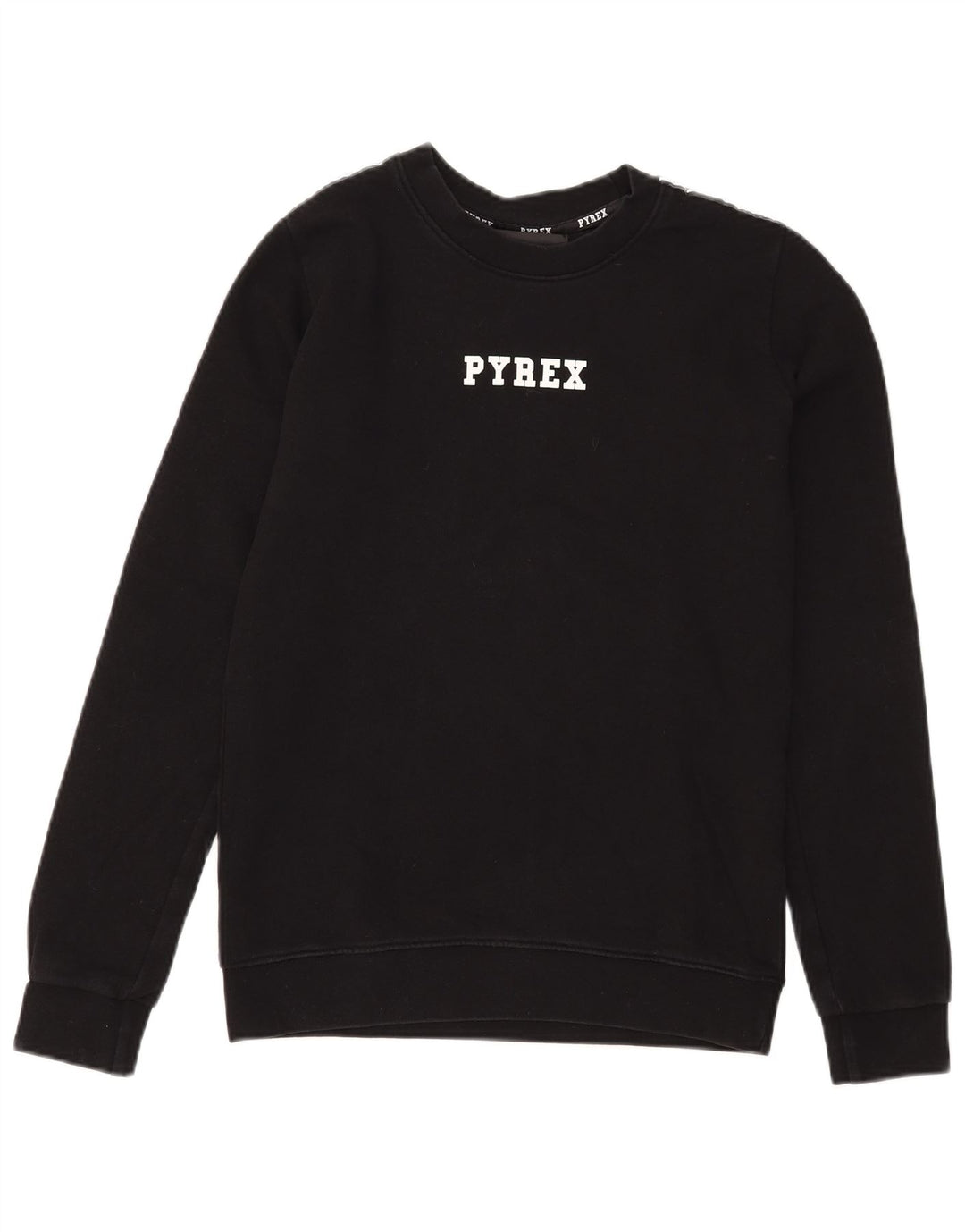 Damska bluza z grafiką Pyrex, UK 6 XS, czarna bawełna