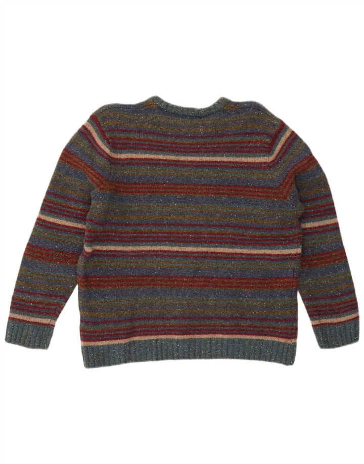 Sweter damski Paco z okrągłym dekoltem UK 16, duży, wielobarwny, wełniany w paski