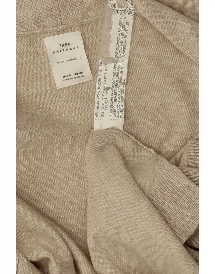Sweter damski Zara z otwartym kardiganem UK 8 Small Beżowa wiskoza