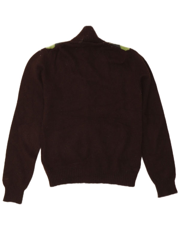 Damski sweter rozpinany Gant UK 10 Small Brown Argyle/diamentowa wełna