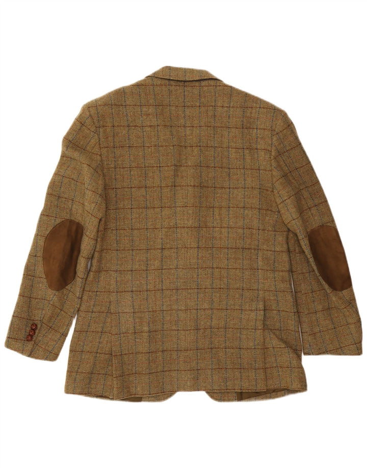 Męska marynarka zapinana na 3 guziki VINTAGE IT 52 XL Khaki, wełniana kratka