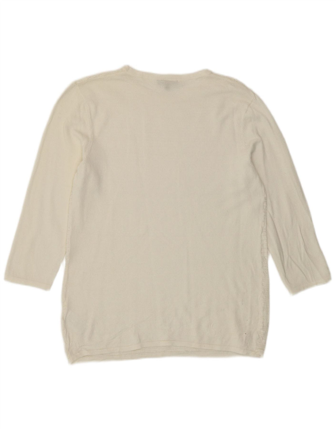 Damski sweter z okrągłym dekoltem Warehouse UK 12, średni, złamanej bieli, wiskoza