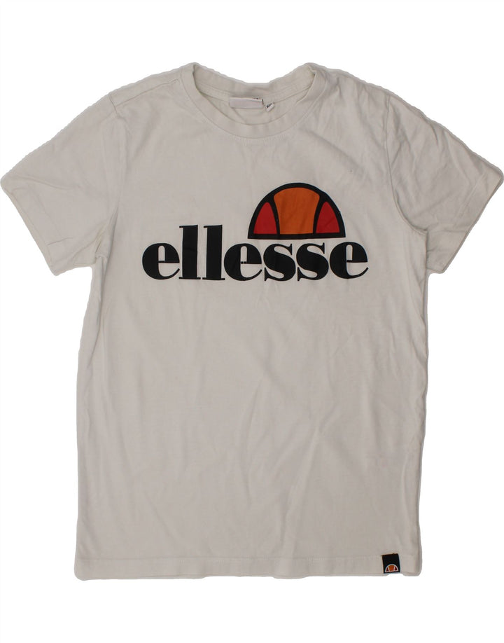 ELLESSE Boys Graphic T-Shirt Top 9-10 Years White Cotton Vintage Ellesse and Second-Hand Ellesse from Messina Hembry 