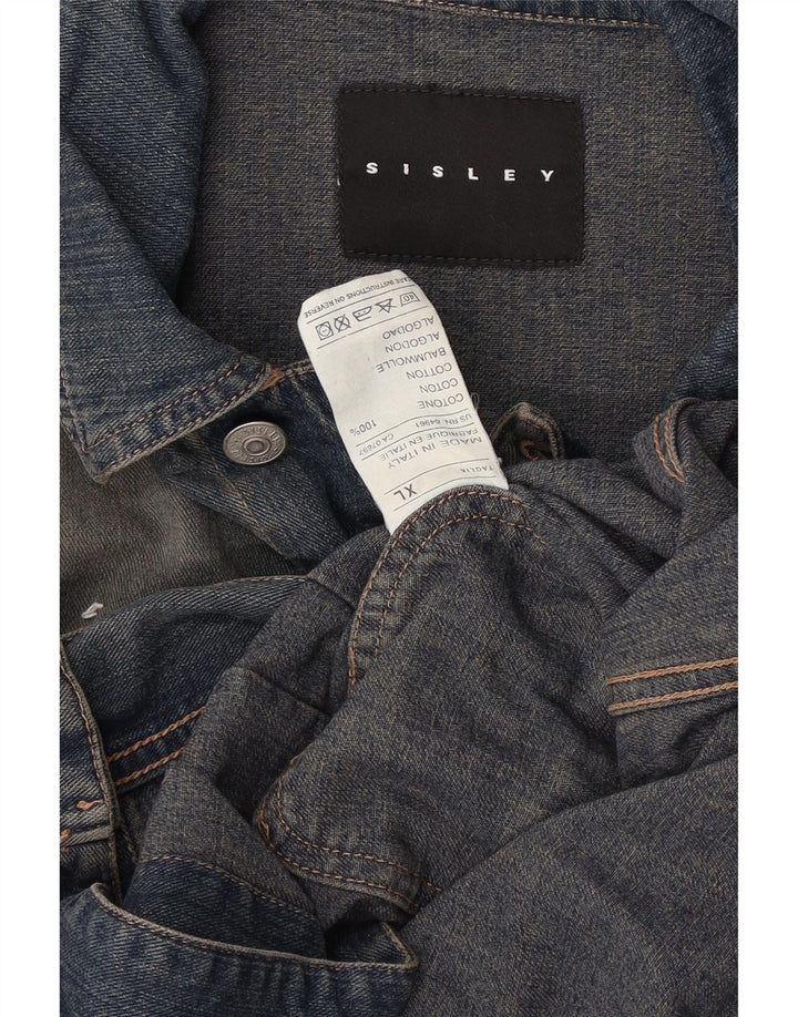 Męska kurtka dżinsowa Sisley UK 42 XL, niebieska, bawełniana