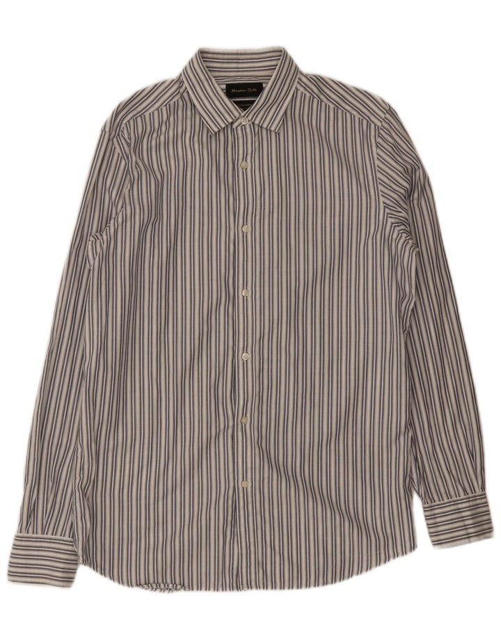 Koszula męska Massimo Dutti, bawełniana w średnie białe paski