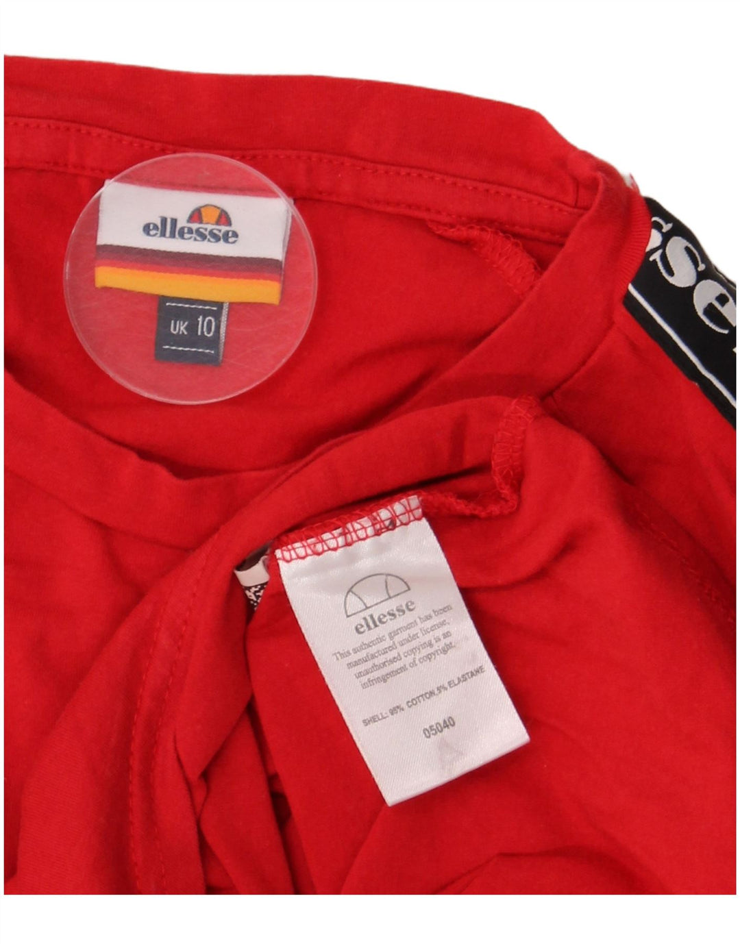 Damskie body Ellesse Graphic UK 10 Small Red Colorblock Cotton