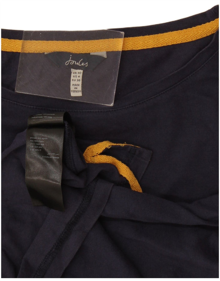 Damski top oversize Joules z długim rękawem, UK 10, mały, granatowy, bawełniany