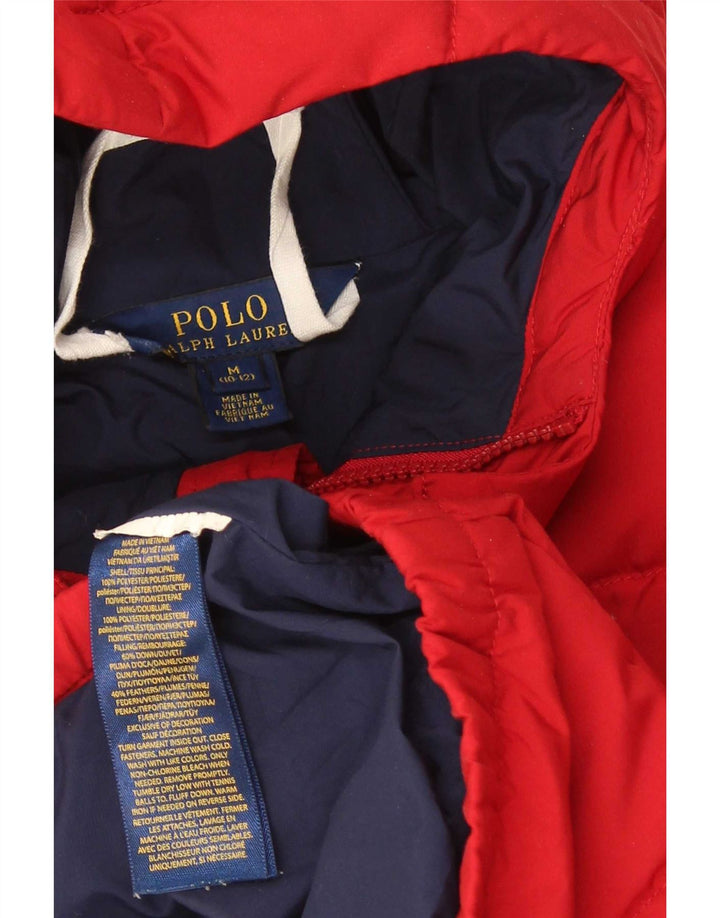 Chłopięca wyściełana kurtka z kapturem Polo Ralph Lauren 10-11 lat, średnia czerwona