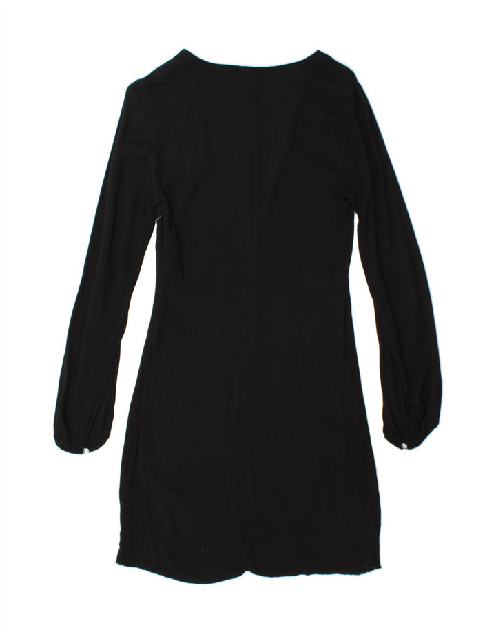 BENETTON Womens A-Line Dress UK 10 Small Black Viscose Vintage Benetton and Second-Hand Benetton from Messina Hembry 