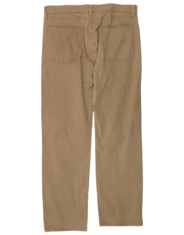 Marks & Spencer Męskie proste spodnie codzienne W34 L29, bawełna khaki