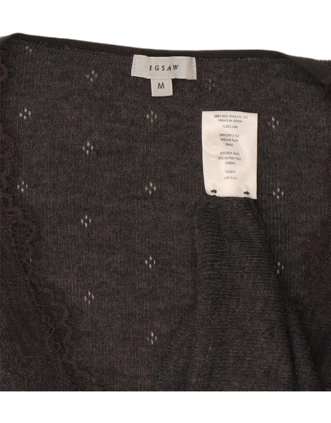 Damski sweter kardigan JIGSAW UK 12, średni szary poliester