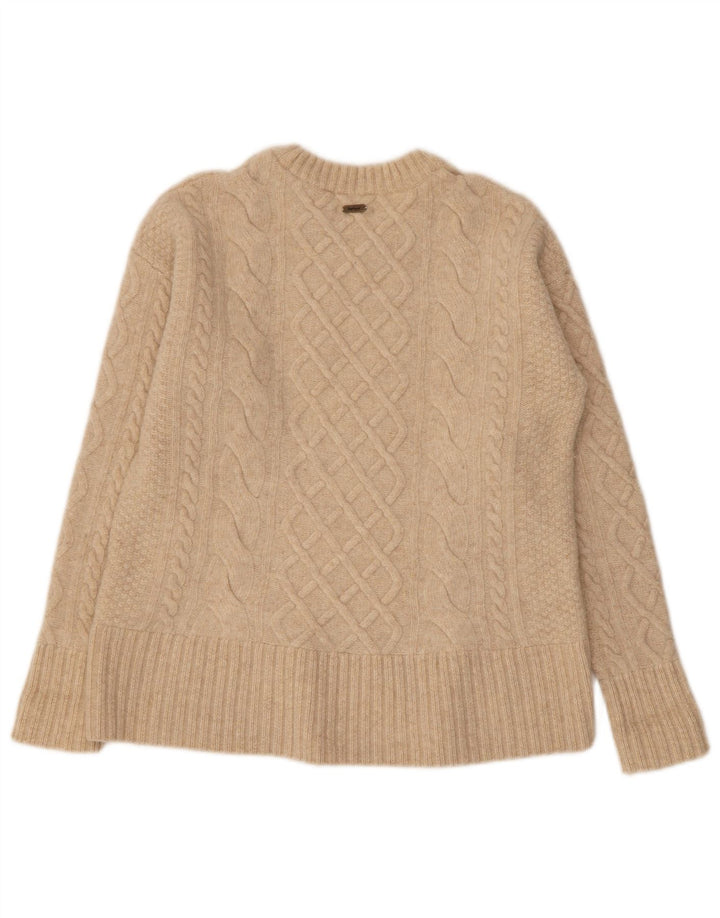Sweter damski Barbour z okrągłym dekoltem UK 10 Small Beżowa wełna