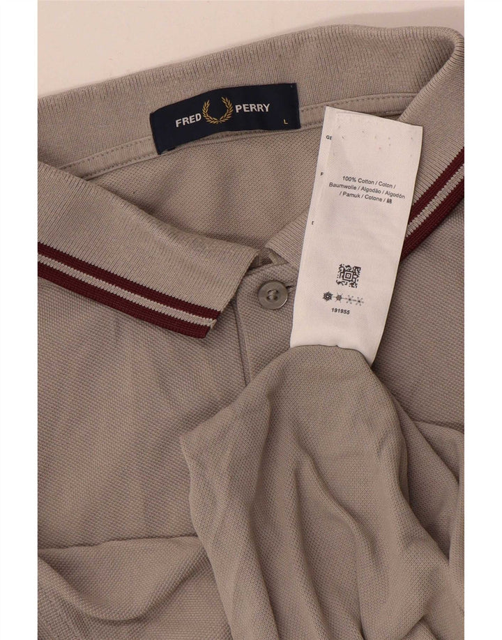 Męska koszulka polo Fred Perry, duża, szara, bawełniana w paski
