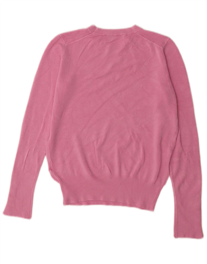 Damski sweter z okrągłym dekoltem Zara UK 12 Średni różowy wiskoza
