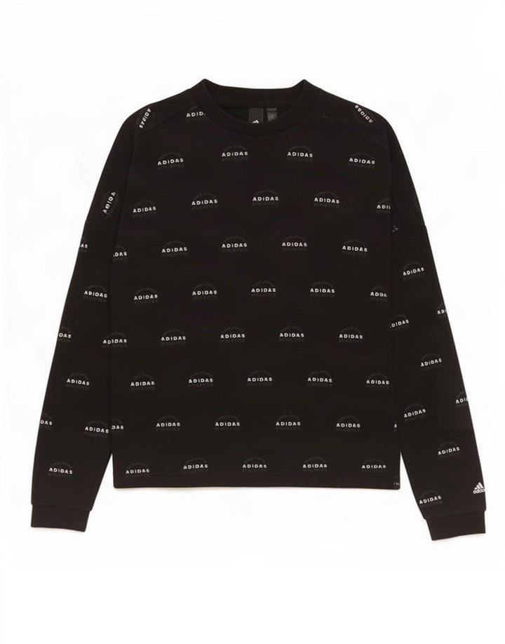 Adidas Męska bluza z grafiką, mała, czarna, bawełniana