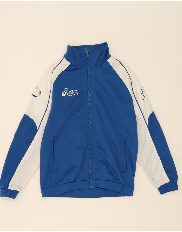ASICS Boys Graphic Full Tracksuit 11-12 Years  Blue Colourblock Polyester Vintage Asics and Second-Hand Asics from Messina Hembry 
