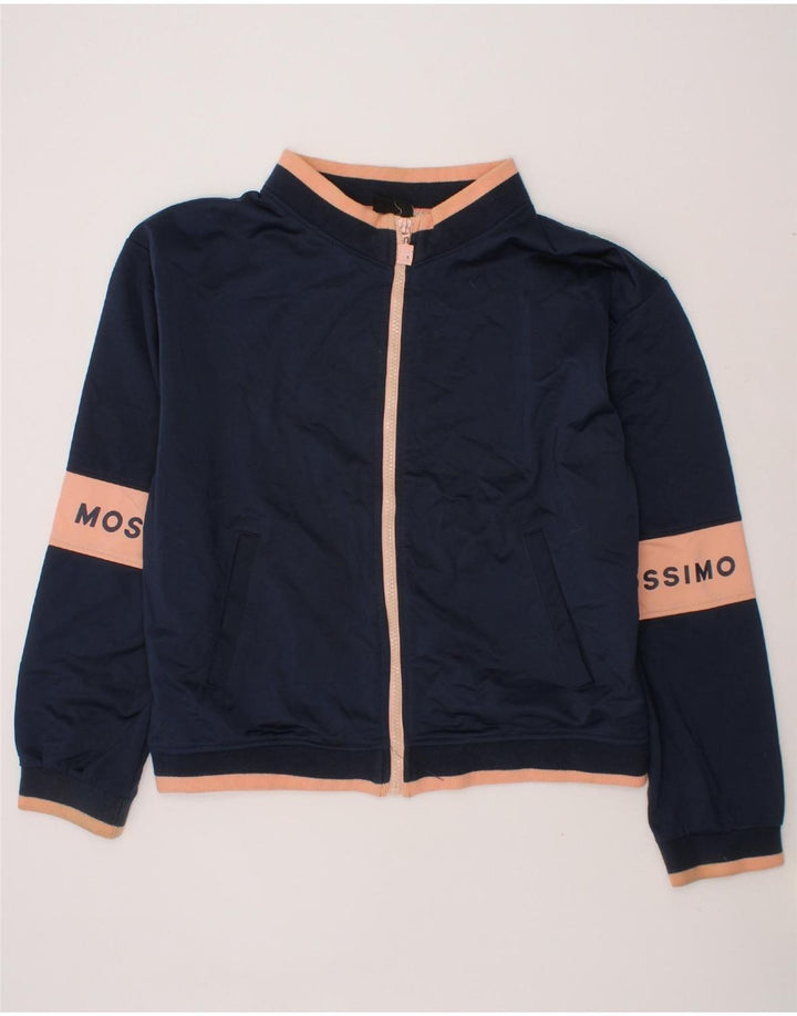 MOSSIMO Girls Tracksuit Top Jacket 13-14 Years Navy Blue Colourblock Vintage Mossimo and Second-Hand Mossimo from Messina Hembry 