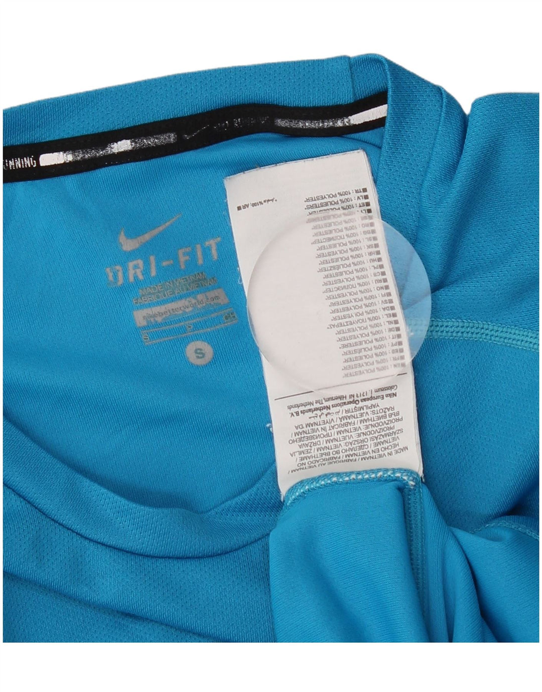 Męski T-shirt Nike Dri Fit, mały, niebieski, poliestrowy