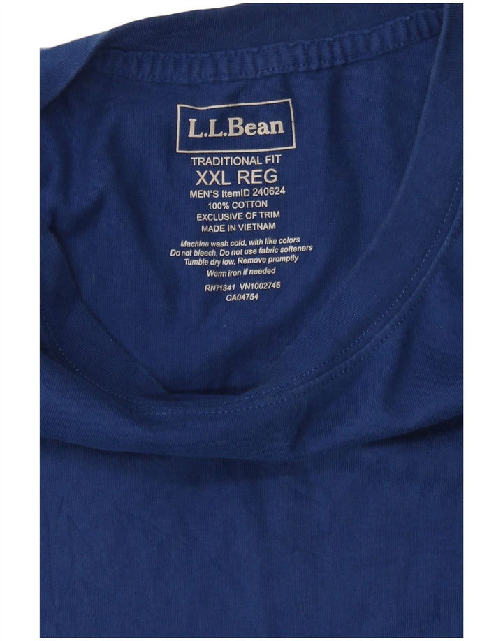 L.L.BEAN Męski T-shirt o tradycyjnym kroju, 2XL, niebieska bawełna