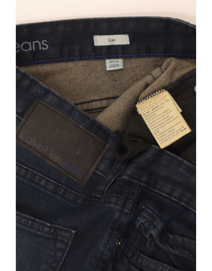 Damskie jeansy Calvin Klein Slim W32 L34 Granatowe, bawełniane